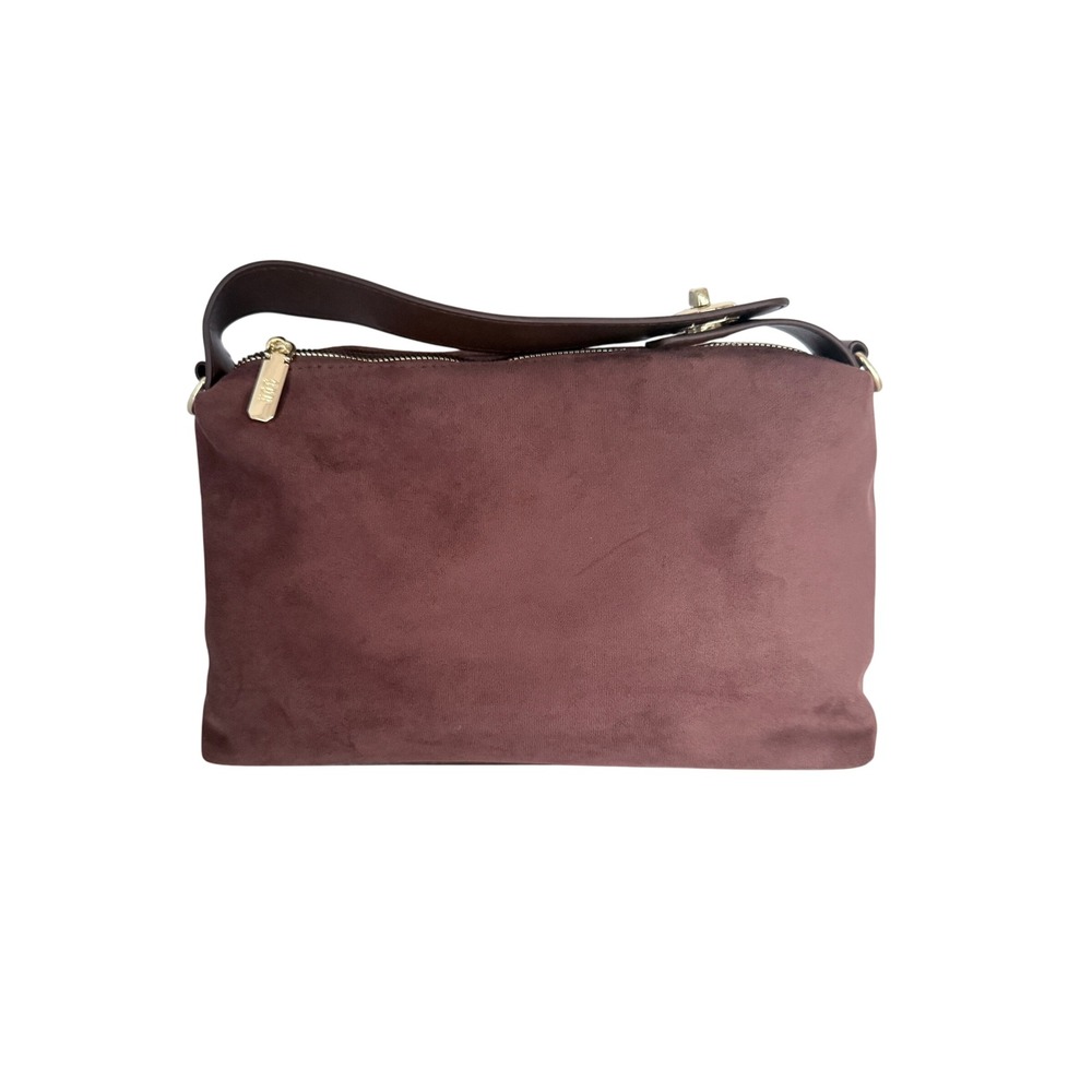 8 Other Reasons Bag Suede Brown Shoulder Bag Hobo Crossbody Gold Hardware - Picture 4 of 16